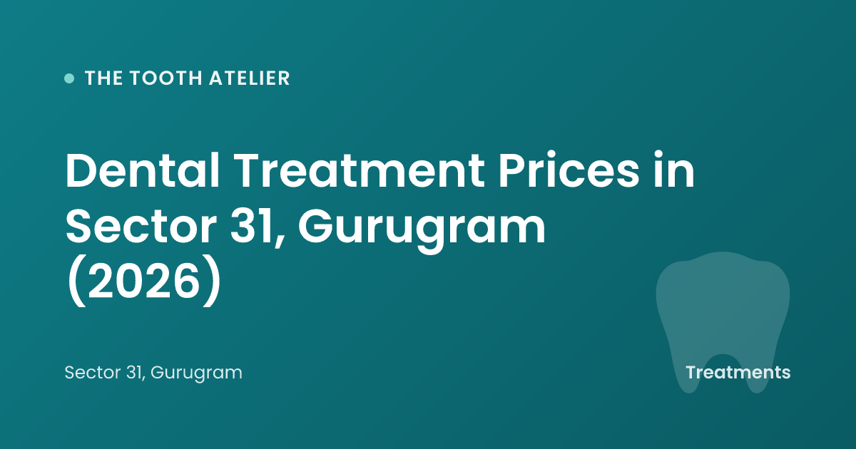 Dental Treatment Prices in Sector 31, Gurugram (2026)