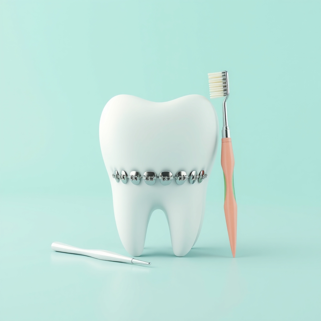 Illustration: How to Keep Teeth and Gums Clean While Wearing Braces